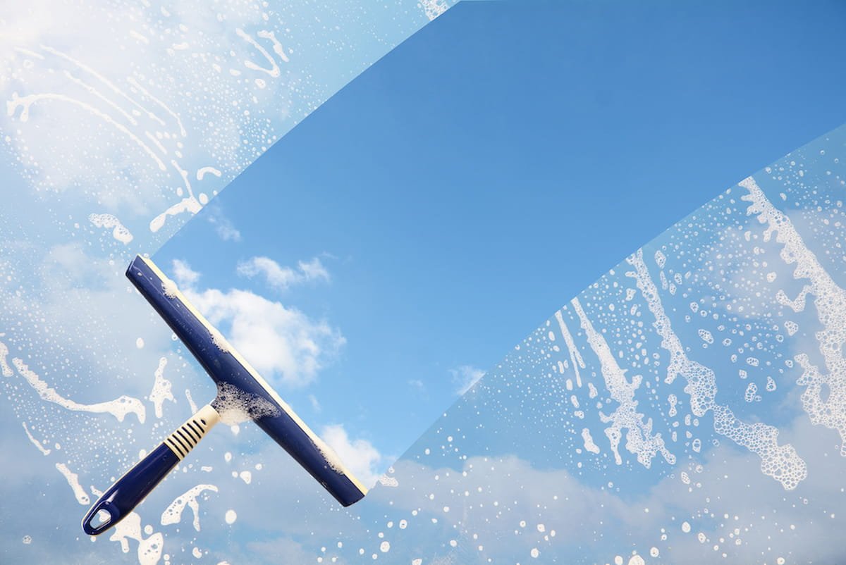 generic photo of squeegee on glass