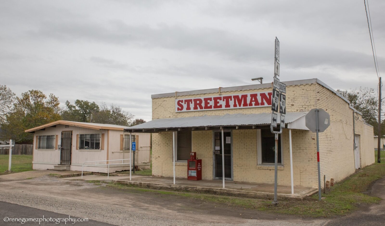 Downtown Streetman, TX storefront near Highway 75 and US 80